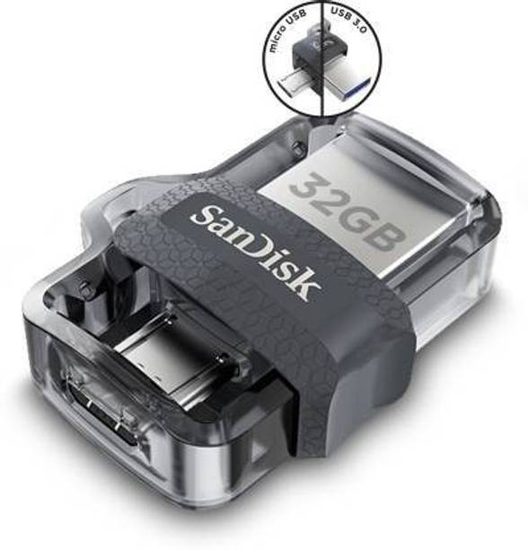 SanDisk SDDD3-032 32 GB OTG Drive Compatible with Mobile, Desktop Computer, Laptop USB 3.0 Plastic Case