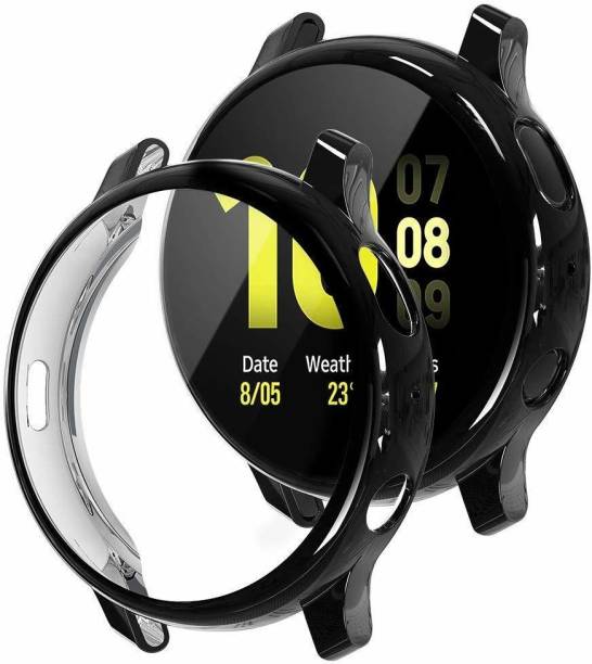 KAZUKI Front and Back Screen Guard for Full Coverage Soft Plated TPU Screen Protective Bumper Case Cover for Samsung Galaxy Watch Active 2 44mm Smart Watch (Flexible|Silicone)