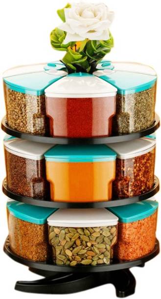 Cronus 360° Spice Jars Masala Jars Spice Box Masala Box Set Of 18  - 300 ml प्लास्टिक ग्रोसरी कंटेनर