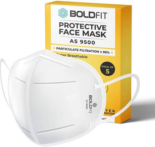 BOLDFIT N95 mask for face Anti Pollution, protective. Third Party Tested by manufacturer at SGS & Ministry of Textiles 8BFXSM4B