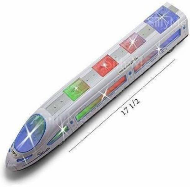 Kidz N Toys Bump and Go High Speed Bullet Train Toy - 3D Lighting and Musical Fun Sounds (Multicolor)