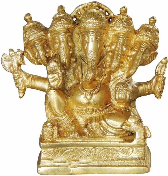 salvusappsolutions Panchmukhi Ganesh Idol - Ganesha murti - 5 face Ganesh ji Statue inch - 3 * 2 * 4.5, Weight - 1.12 kg Decorative Showpiece  -  11.43 cm