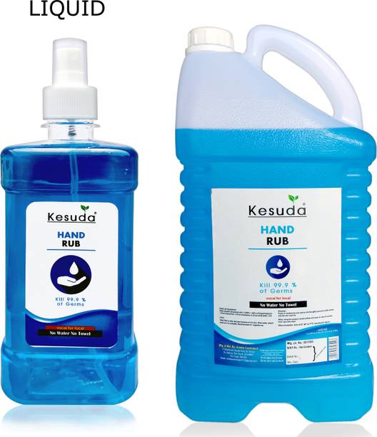 KESUDA 500ml  MIST Spray with 5 Liter LIQUID  (500ml+5L) Hand Rub Pump Dispenser