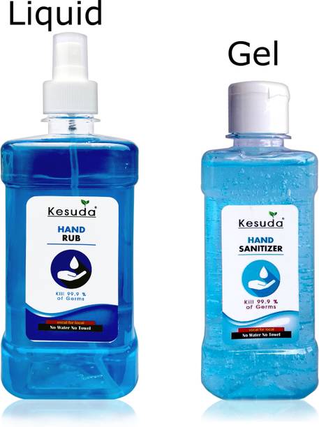 KESUDA 500ml  MIST Spray with 250ml GEL  with flipflop Cap (500ml+250ml) Hand Rub Pump Dispenser