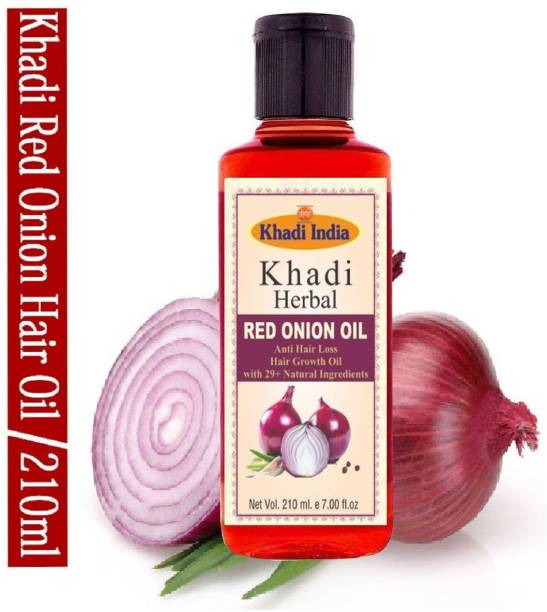 Khadi Herbal Red Onion Oil For Hair Growth Anti Hair Fall (Pack Of-1) Hair Oil (210 ml) Hair Oil