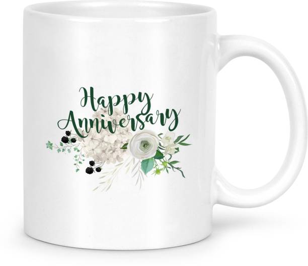 IDREAM Ceramic Coffee Happy Anniversary Printed Ceramic Coffee Mug