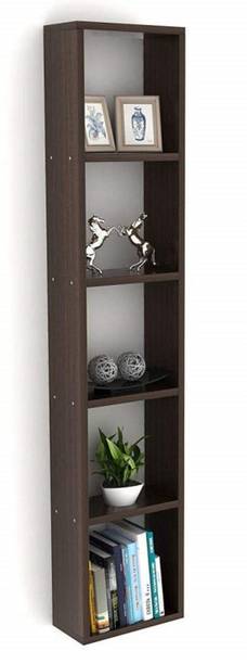 Cherry Wood Wooden Walten Book Shelf Rack for Home Office Study Room Engineered Wood Open Book Shelf (Finish Color - Wenge) Engineered Wood Open Book Shelf