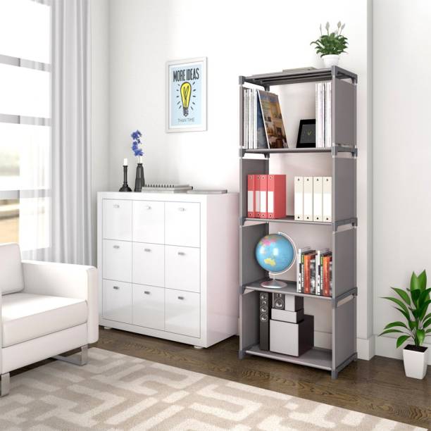 thos 5 Layer Simple Bookshelf/Multipurpose Rack/Children Bookcases/File Rack for Office/Storage Organizer/Cabinet Shelves for Bedroom Office Living Room Metal Open Book Shelf