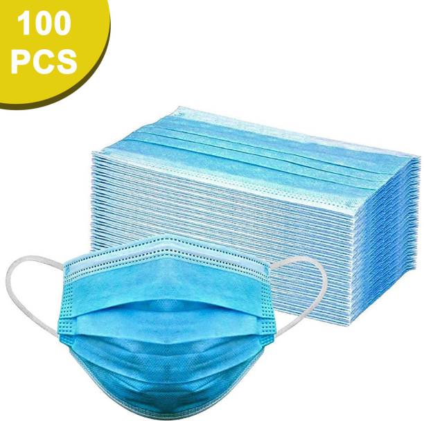Sugero ISO Certified 100 Units Disposable 3 Ply Pharmaceutical Breathable Surgical Pollution Face Mask with 3 Layer Filtration For Men, Women, Kids SG0008-100 Surgical Mask