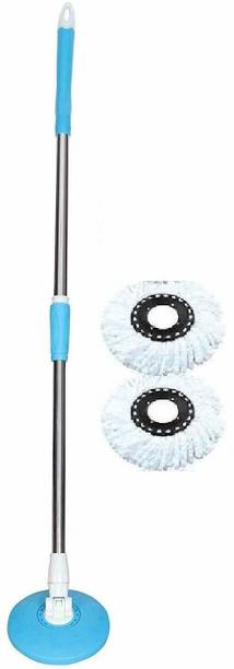 जेसन Mop Rod Stick Stainless Steel with 2 Refill 360 Degree Rotating Pole मोप रोड