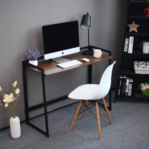 Livzing Multipurpose Foldable Study Desk Portable Wooden Laptop Table Bedside-Brown Solid Wood Study Table