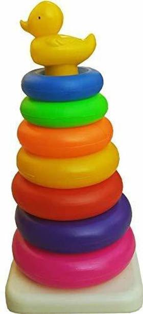 RAGVEE Teddy Rings Toy with 7 Stacking Rings for Toddlers/ Infants Bath Toy