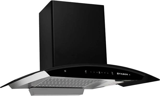 FABER HOOD EVEREST SC TC BK 90 cm , 1200m3/hr,Filterless Auto Clean Wall Mounted Black 1200 CMH Chimney