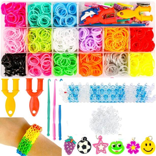 Authfort 4200 Rainbow Rubber Bands Bracelet Making Kit with Loom Bands Storage Container Mega Refill Kit Great Gift for Kids