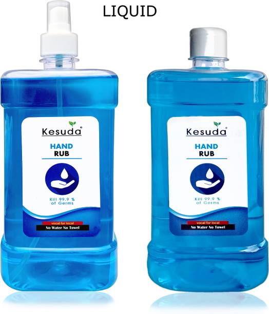 KESUDA 1L  MIST Spray with 1Liter LIQUID  with flipflop Cap (1L+1L) Hand Rub Pump Dispenser