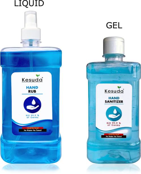 KESUDA 1L  MIST Spray with 500ml GEL  with flipflop Cap (1L+500ml) Hand Rub Pump Dispenser