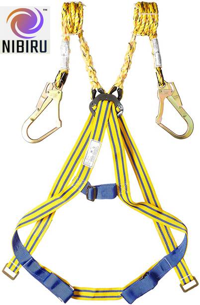 Nibiru Double Lanyard Full Body Safety Belt, Harness with Scaffolding Hook(Double hook) Safety Harness
