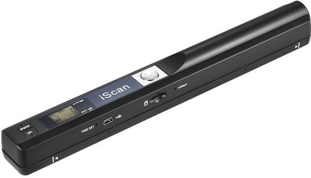 microware Portable Handheld Wand Wireless Scanner A4 Size 900DPI JPG/PDF Formate LCD Display with Protecting Bag for Business Document Reciepts Books Images Cordless Portable Scanner