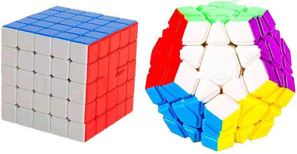 Authfort Speed Cube Combo Set of 5x5 Cube and 3 Layer Megaminx High Seed Stickerless Speed Cube Puzzle Set Toy (Combo(5x5Cube+Megaminx Cube))