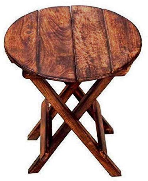 Alfa Crafts Beautiful Wooden Folding Coffee Table Cum Side Table for Living Room Kids Furniture Outdoor Table (Round Shaped, 12x12x13). Solid Wood Side Table