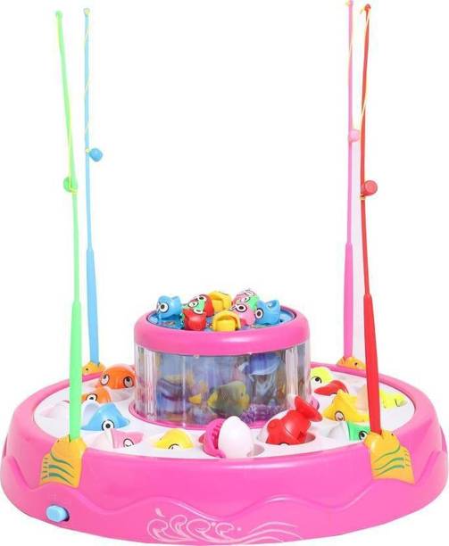 SALEOFF Musical Fish Catching Game Big with 26 Fishes, 4 Pods & 3D Lights-401