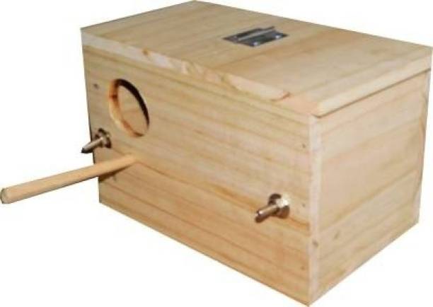 ganga enterprise Pine Wood Breeding Box for Java Zibra Finches and Budgies Bird House