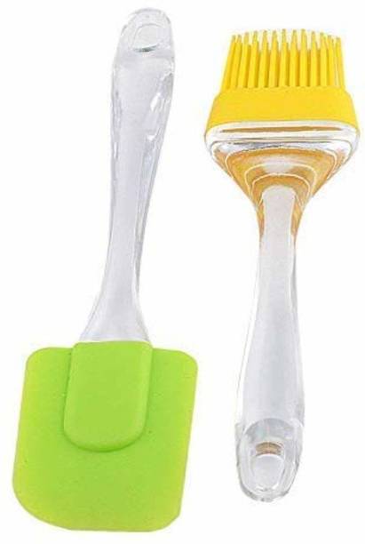 Mega dallar New & Big Silicone Oil Brush & Spatula For applying Butter/Oil, Cake Mixer, Decorating, Cooking,etc (Multicolor) silicon Flat Pastry Brush silicon Flat Pastry Brush