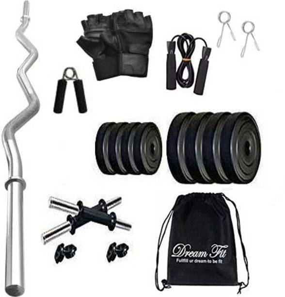 DreamFit 50 kg 50 Kg Home Gym With 3ft Curl , Pair of Dumbbell Rods and Accessories Home Gym Combo