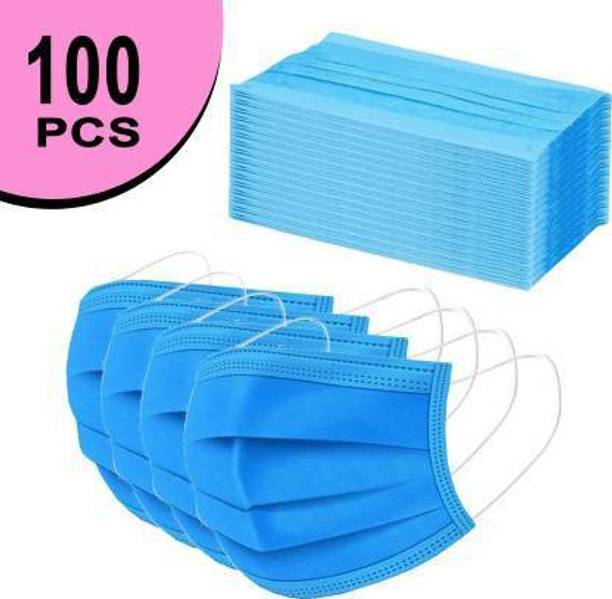 Wellstar Surgical Mask 50 Units Disposable 3 Ply Pharmaceutical Breathable Surgical Pollution Face Mask with 3 Layer Filtration For Men, Women, Kids with Nose pin for Comfortable Fit with Bacterial Filtration and Water Resistant SG0008-50 Surgical Mask (Blue, Free Size, Pack of 50, 3 Ply) Non-Washable Surgical Mask