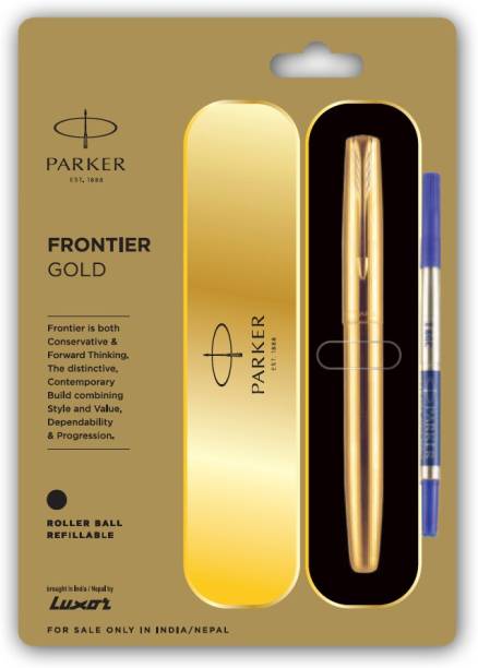PARKER Galaxy Frontier Gold Roller Ball with Gift bag Gold Trim Roller Ball Pen