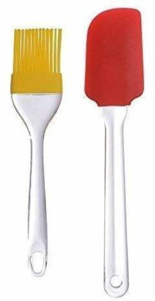 DHV ENTERPRISE Flexible Big Size Rubber Spatula , cooking brush(Pack of 2) silicone Flat Pastry Brush