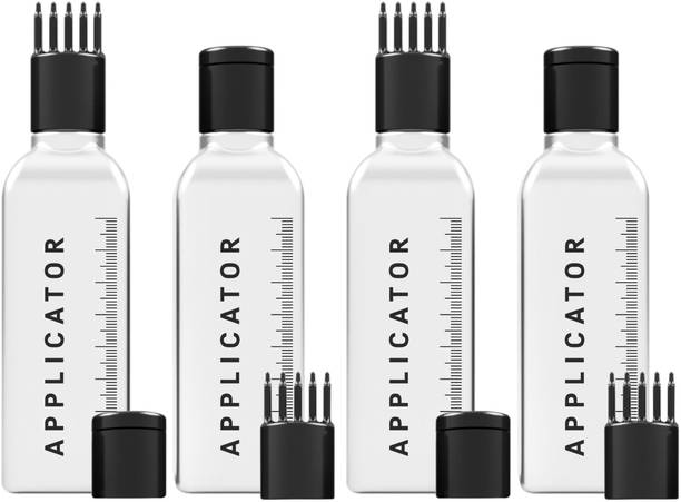 Chariot New york Hair Root Applicator Bottle with Comb Cap for Applying Hair Oil, Shampoo and Medicines pack of 4