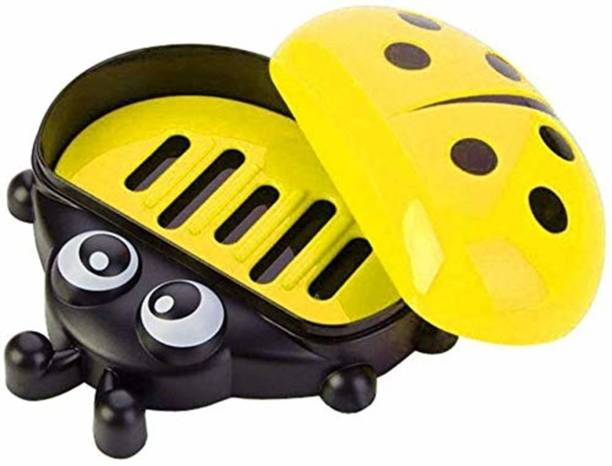 Gugzy Cute Lady Bug Soap Box Holder with Cover Bathroom Storage Shelves Racks Floor Type Kitchen Sponge Drain Holder Accessories Supplies I Lady Bug Soap Box I Lady Bug Soap Case I Soap Case I Soap Box I Cute Soap Case I Cute LadyBug Soap Box for Kids