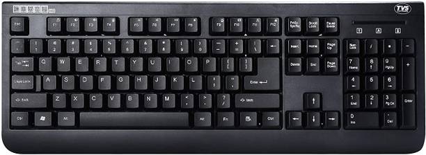 Tvs Electronics Champ Heavy Duty Keyboard, Rugged Body, Membrane USB Keyboard with Function-Enabled Multimedia Keys Wired USB Standard Multi-device Keyboard Compatible with Desktop, Laptop, Mac