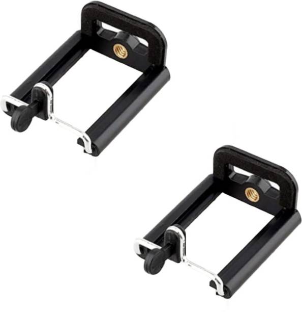 JOYRES PACK OF 2 Clip Bracket Stand MOBILE Holder Adapter Mount For Monopod (Black, Supports Up to 500 g) Monopod