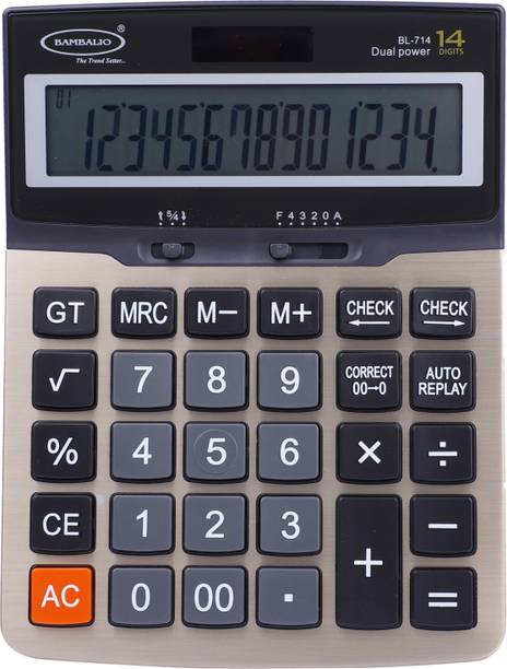 BAMBALIO 14 Digits BL-714 Large Display with Metallic Panel & 3 Years Warranty Basic  Calculator