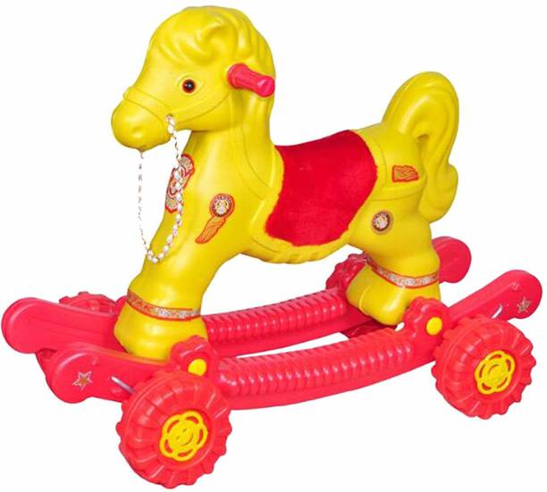 Vertex OH BABY' by PLASTIC CHETAK HORSE WITH ROCKING FUNCTION,AMAZING COLOR Rideons & Wagons Non Battery Operated Ride On