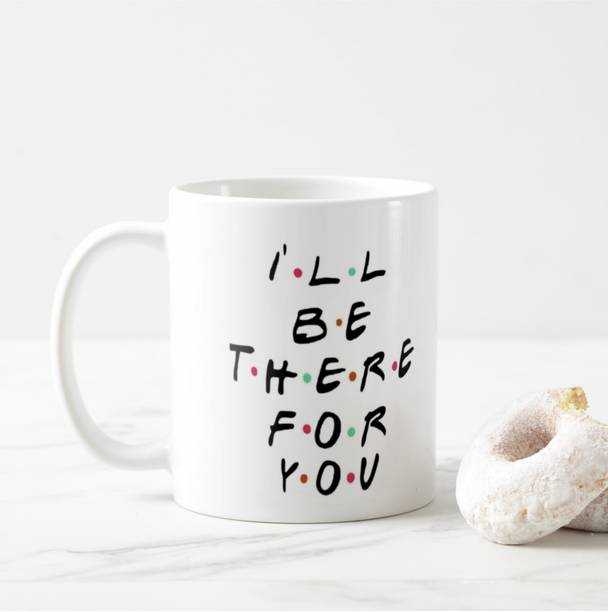 V Kraft "i'll be there for you " love quote black Ceramic with Handle-Perfect Gift to Anyone On Any Occasion | Coffee & Tea Cup | Pack of 1, 330ml Ceramic Coffee Mug