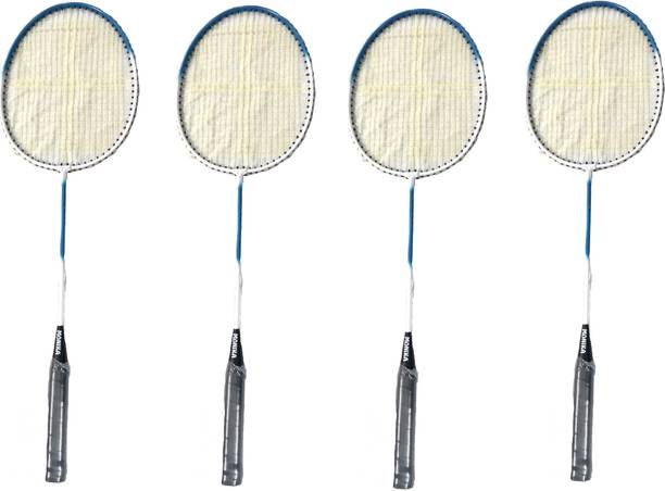 Monika Sports Practice Quality 4 pc Single Shaft Badminton Racquet Multicolor Strung Badminton Racquet