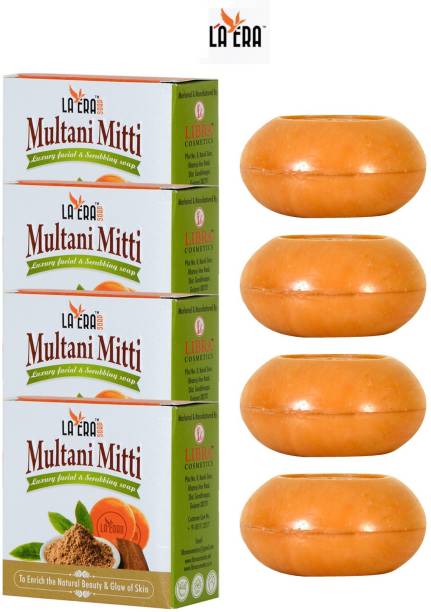 La Era Multani Mitti Facial & Scrubbing Soap (Pack of 4) 4*100 GM