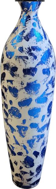 Flipkart Perfect Homes White Blue Finish Iron Vase