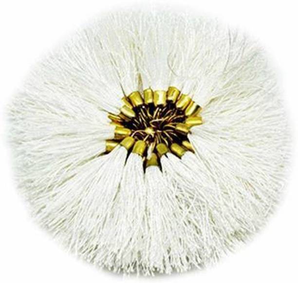 Crafto 100 Pcs Thread Tassels Bunch for DIY Crafts, Keychain, Bags, Jewelry in White