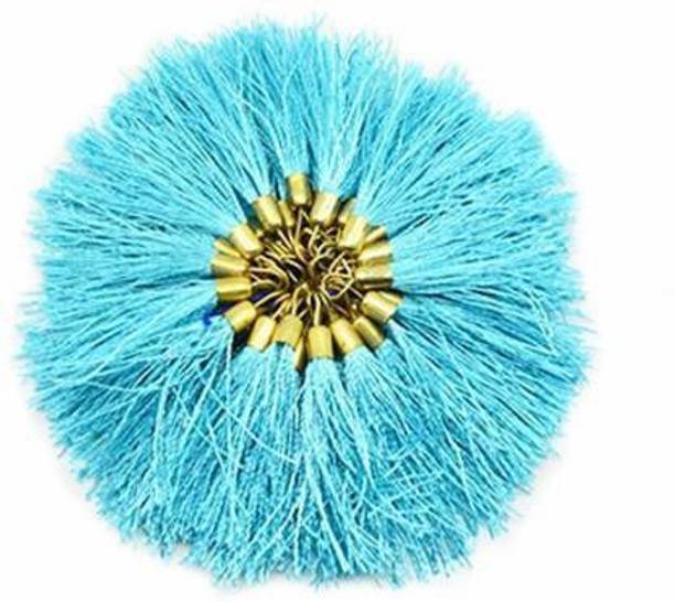 AN Sunshine 100 Pcs Thread Tassels Bunch for DIY Crafts, Keychain, Bags, Jewelry - Sky Blue