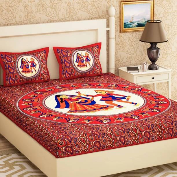 vasu clothing Cotton Double Bed Cover