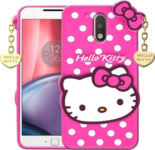 KING COVERS Back Cover for Motorola Moto G (4th Generation) Plus, Hello Kitty Mobile Back Cover, with Heart Pendant