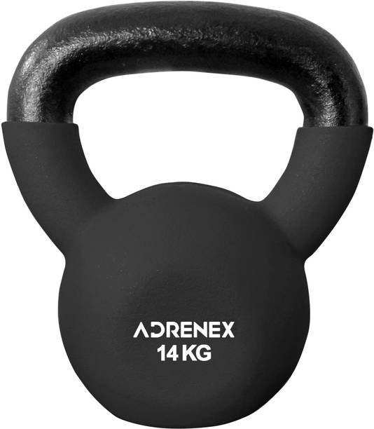 Adrenex 14 kg CAST IRON NEOPRENE COATED kettlebell Black Kettlebell