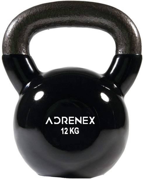 Adrenex 12 kg CAST IRON VINYL COATED kettlebell Black Kettlebell