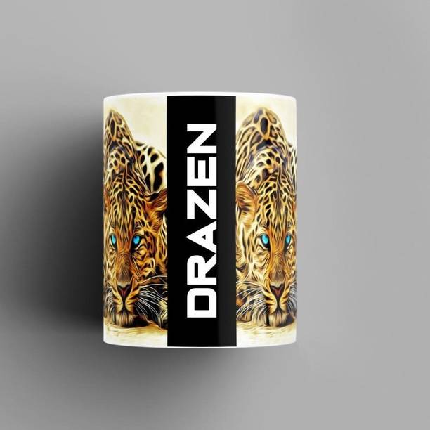 Beautum Name Printed Drazen Cheetah Design Ceramic (350) ml. Model No:BMNAT005212 Ceramic Coffee Mug