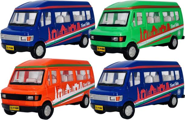 Gift Box 4 Small Size Plastic Made Indian Miniature Model TMP Travel India Van Toy For Children| Playing Toys For Babies And Kids| Use As ShowPiece| Made In India|(4 Combo Offer)