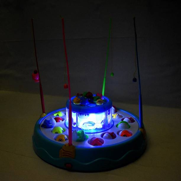 Tenmar Musical Fish Catching Game Big with 26 Fishes, 4 Pods & 3D Lights-696